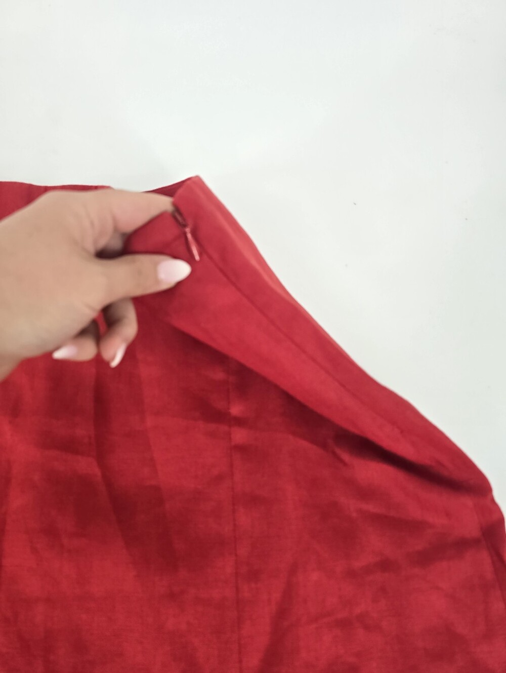 Reformation Grace Linen Two Piece Skirt Set in Sundried Tomato Red Size 4 NEW - Picture 12 of 16